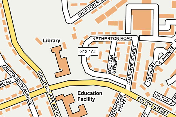 G13 1AU map - OS OpenMap – Local (Ordnance Survey)