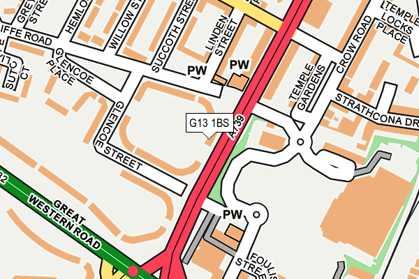 G13 1BS map - OS OpenMap – Local (Ordnance Survey)