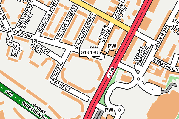 G13 1BU map - OS OpenMap – Local (Ordnance Survey)