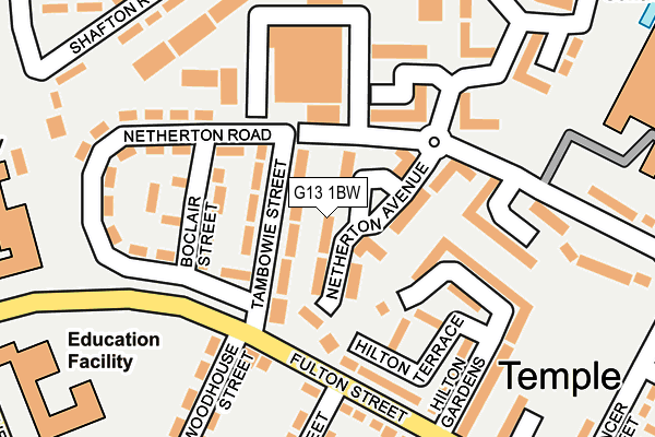 G13 1BW map - OS OpenMap – Local (Ordnance Survey)
