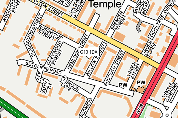 G13 1DA map - OS OpenMap – Local (Ordnance Survey)
