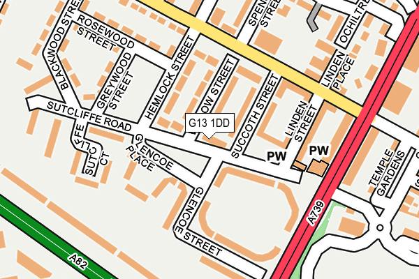 G13 1DD map - OS OpenMap – Local (Ordnance Survey)