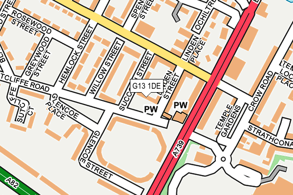 G13 1DE map - OS OpenMap – Local (Ordnance Survey)