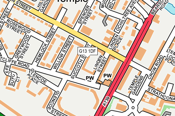 G13 1DF map - OS OpenMap – Local (Ordnance Survey)
