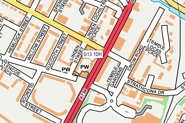 G13 1DH map - OS OpenMap – Local (Ordnance Survey)