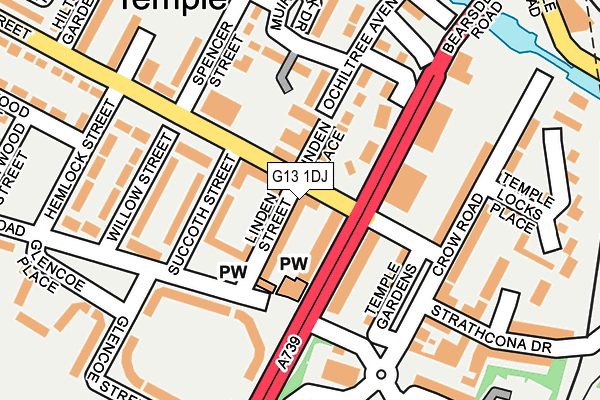 G13 1DJ map - OS OpenMap – Local (Ordnance Survey)