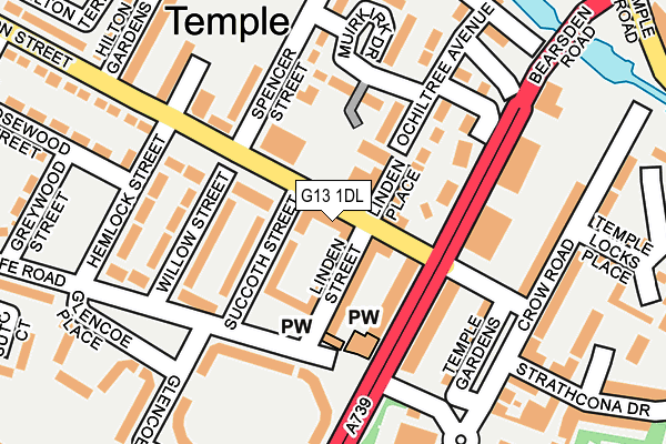 G13 1DL map - OS OpenMap – Local (Ordnance Survey)