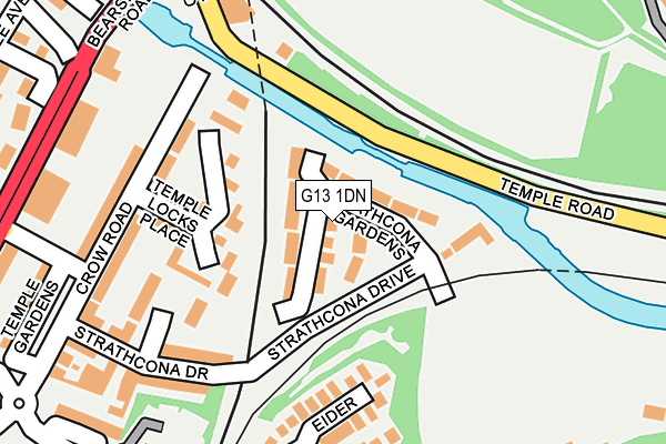 G13 1DN map - OS OpenMap – Local (Ordnance Survey)