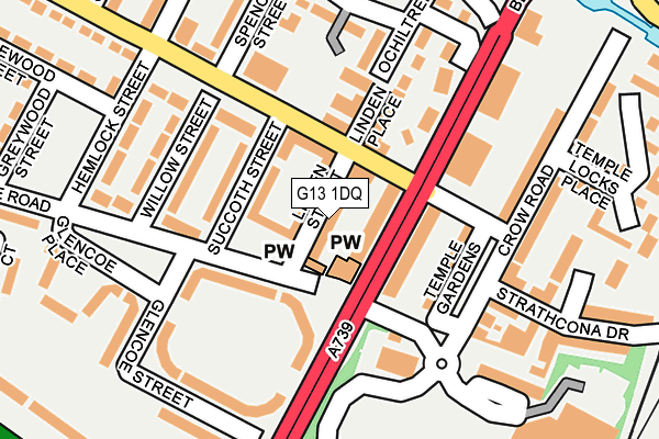 G13 1DQ map - OS OpenMap – Local (Ordnance Survey)