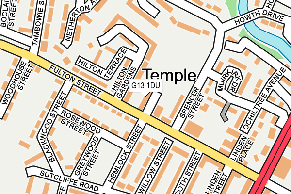 G13 1DU map - OS OpenMap – Local (Ordnance Survey)