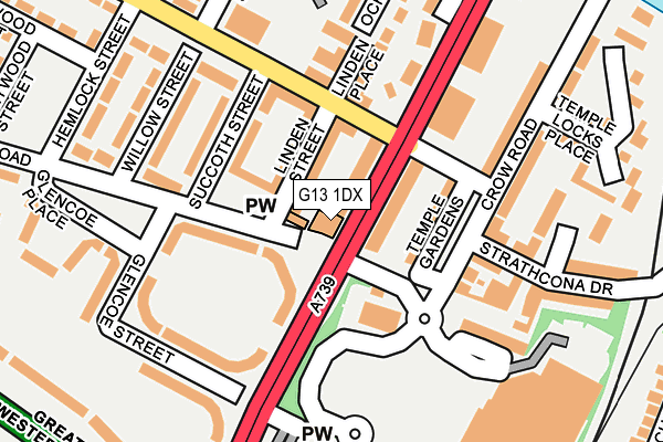 G13 1DX map - OS OpenMap – Local (Ordnance Survey)