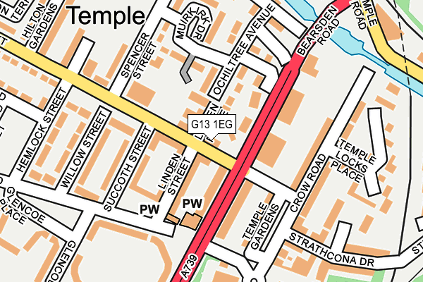 G13 1EG map - OS OpenMap – Local (Ordnance Survey)