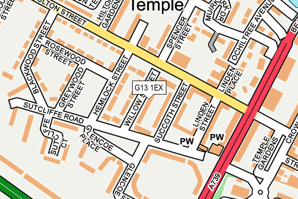G13 1EX map - OS OpenMap – Local (Ordnance Survey)