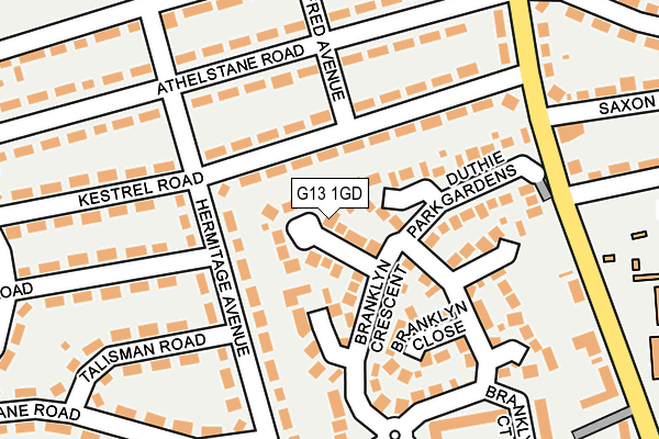 G13 1GD map - OS OpenMap – Local (Ordnance Survey)