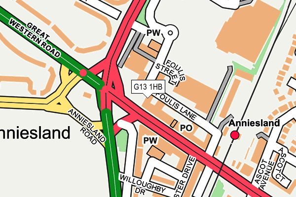 G13 1HB map - OS OpenMap – Local (Ordnance Survey)