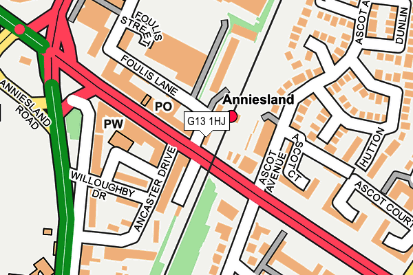 G13 1HJ map - OS OpenMap – Local (Ordnance Survey)
