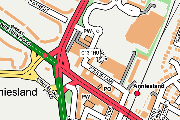 G13 1HU map - OS OpenMap – Local (Ordnance Survey)