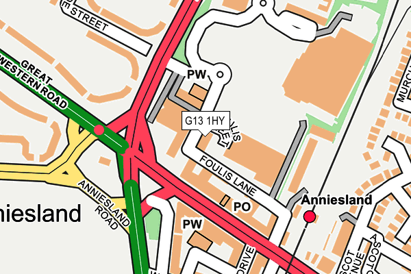 G13 1HY map - OS OpenMap – Local (Ordnance Survey)