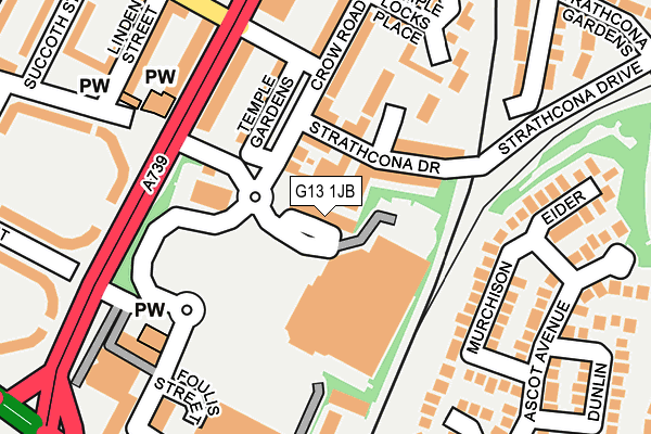 G13 1JB map - OS OpenMap – Local (Ordnance Survey)