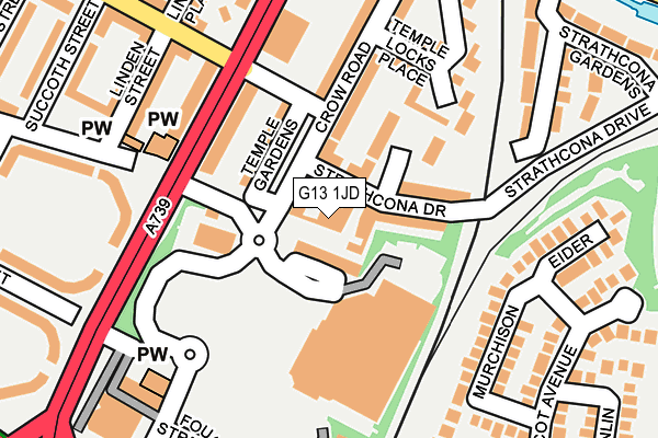 G13 1JD map - OS OpenMap – Local (Ordnance Survey)