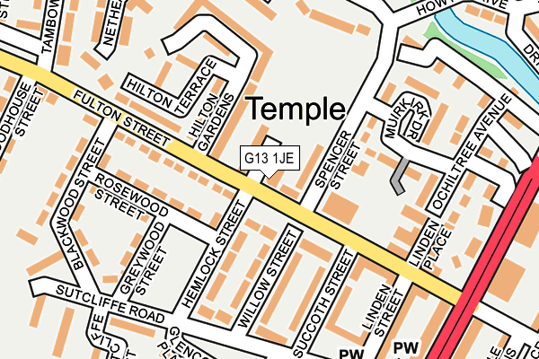 G13 1JE map - OS OpenMap – Local (Ordnance Survey)