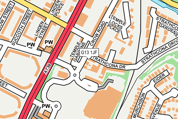 G13 1JF map - OS OpenMap – Local (Ordnance Survey)