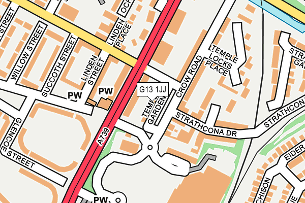 G13 1JJ map - OS OpenMap – Local (Ordnance Survey)