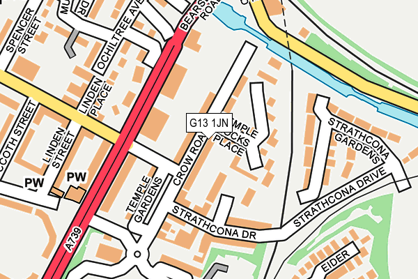 G13 1JN map - OS OpenMap – Local (Ordnance Survey)