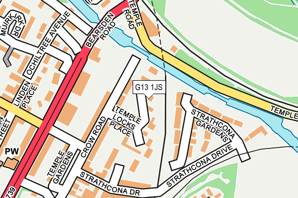 G13 1JS map - OS OpenMap – Local (Ordnance Survey)