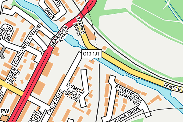 G13 1JT map - OS OpenMap – Local (Ordnance Survey)