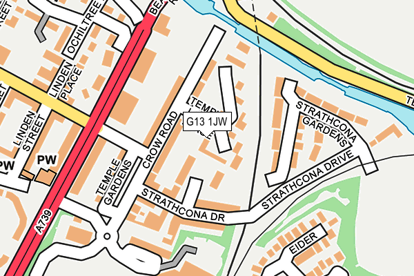 G13 1JW map - OS OpenMap – Local (Ordnance Survey)