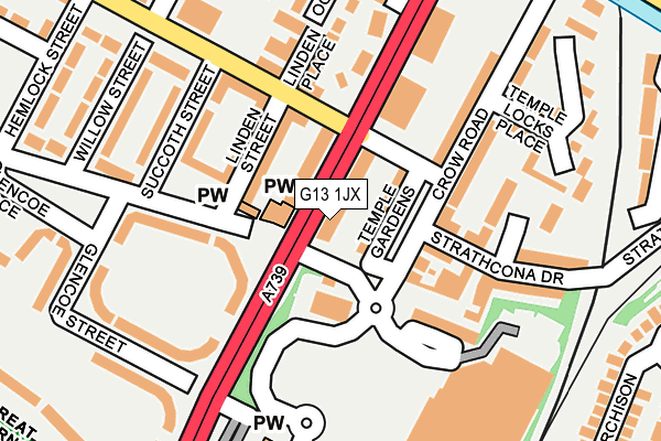 G13 1JX map - OS OpenMap – Local (Ordnance Survey)