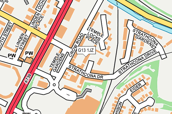 G13 1JZ map - OS OpenMap – Local (Ordnance Survey)
