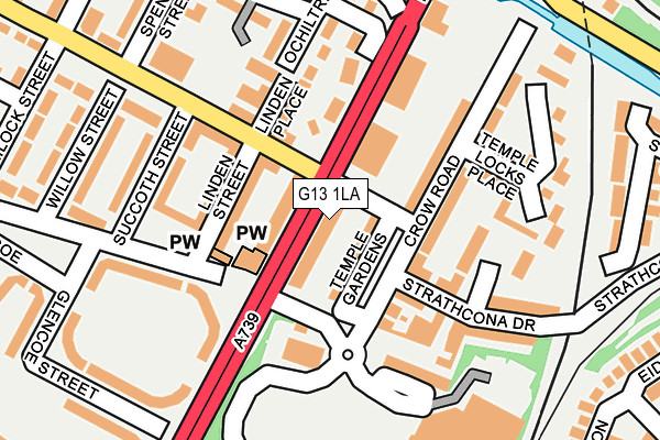 G13 1LA map - OS OpenMap – Local (Ordnance Survey)