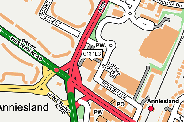 G13 1LG map - OS OpenMap – Local (Ordnance Survey)