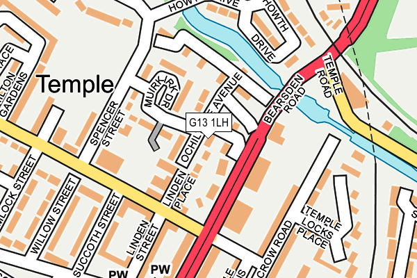 G13 1LH map - OS OpenMap – Local (Ordnance Survey)