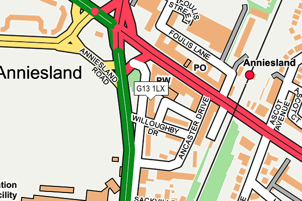G13 1LX map - OS OpenMap – Local (Ordnance Survey)