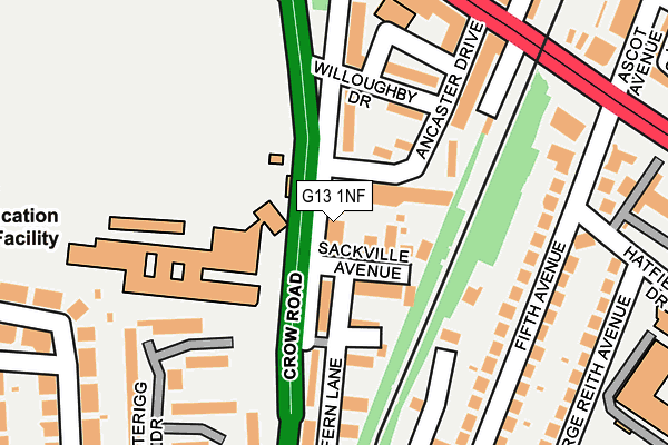 G13 1NF map - OS OpenMap – Local (Ordnance Survey)