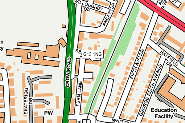 G13 1NG map - OS OpenMap – Local (Ordnance Survey)