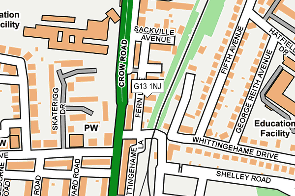 G13 1NJ map - OS OpenMap – Local (Ordnance Survey)