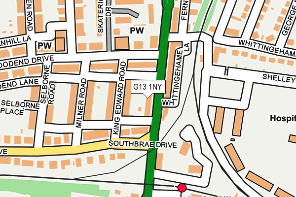G13 1NY map - OS OpenMap – Local (Ordnance Survey)
