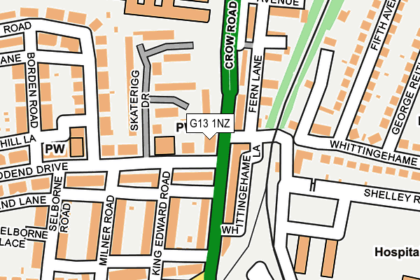 G13 1NZ map - OS OpenMap – Local (Ordnance Survey)