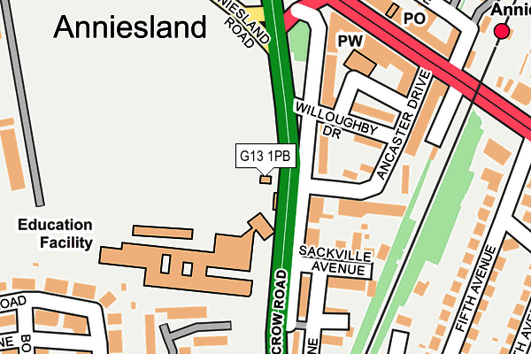 G13 1PB map - OS OpenMap – Local (Ordnance Survey)