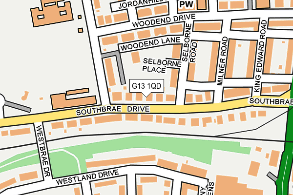 G13 1QD map - OS OpenMap – Local (Ordnance Survey)