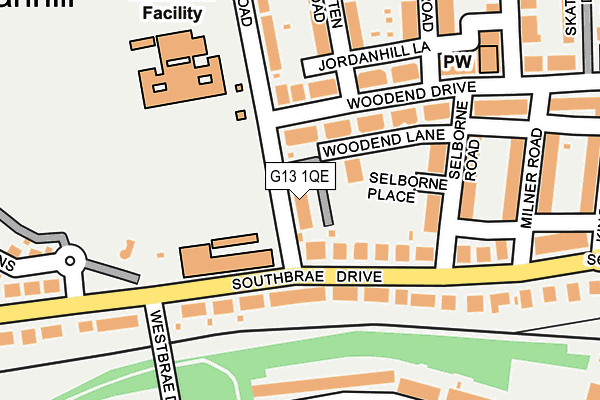G13 1QE map - OS OpenMap – Local (Ordnance Survey)