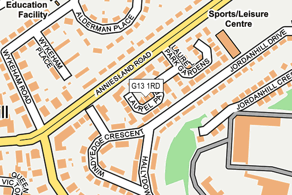 G13 1RD map - OS OpenMap – Local (Ordnance Survey)