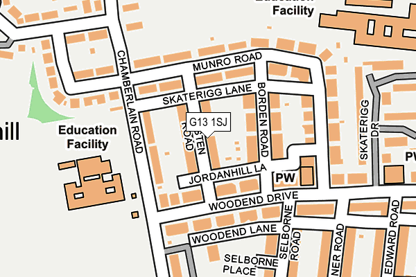G13 1SJ map - OS OpenMap – Local (Ordnance Survey)