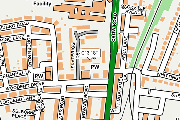G13 1ST map - OS OpenMap – Local (Ordnance Survey)