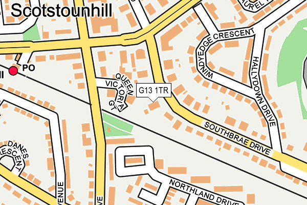 G13 1TR map - OS OpenMap – Local (Ordnance Survey)