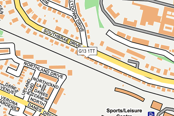 G13 1TT map - OS OpenMap – Local (Ordnance Survey)